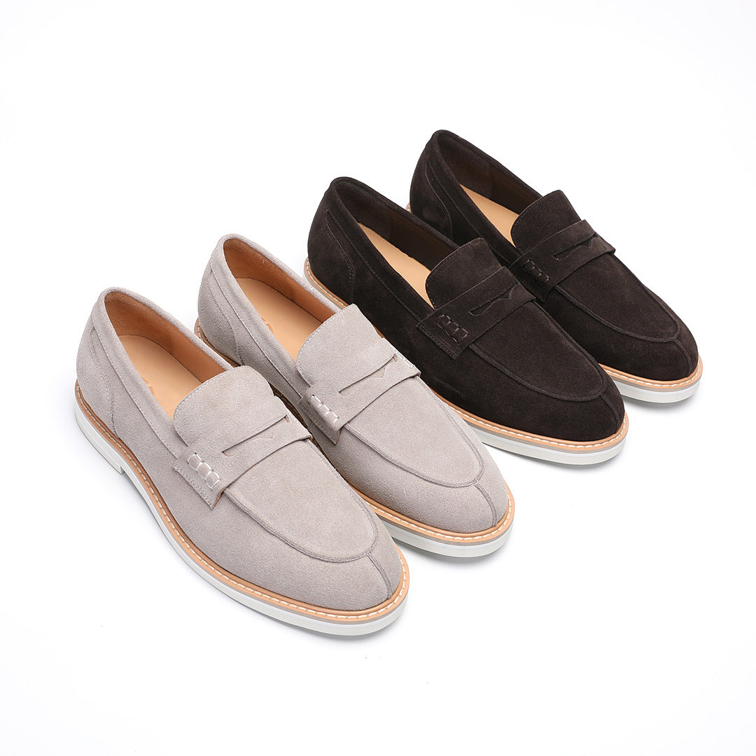 New 2026 versatile cowhide loafers anti-velvet leather soft leather British retro European and American men's slip-on