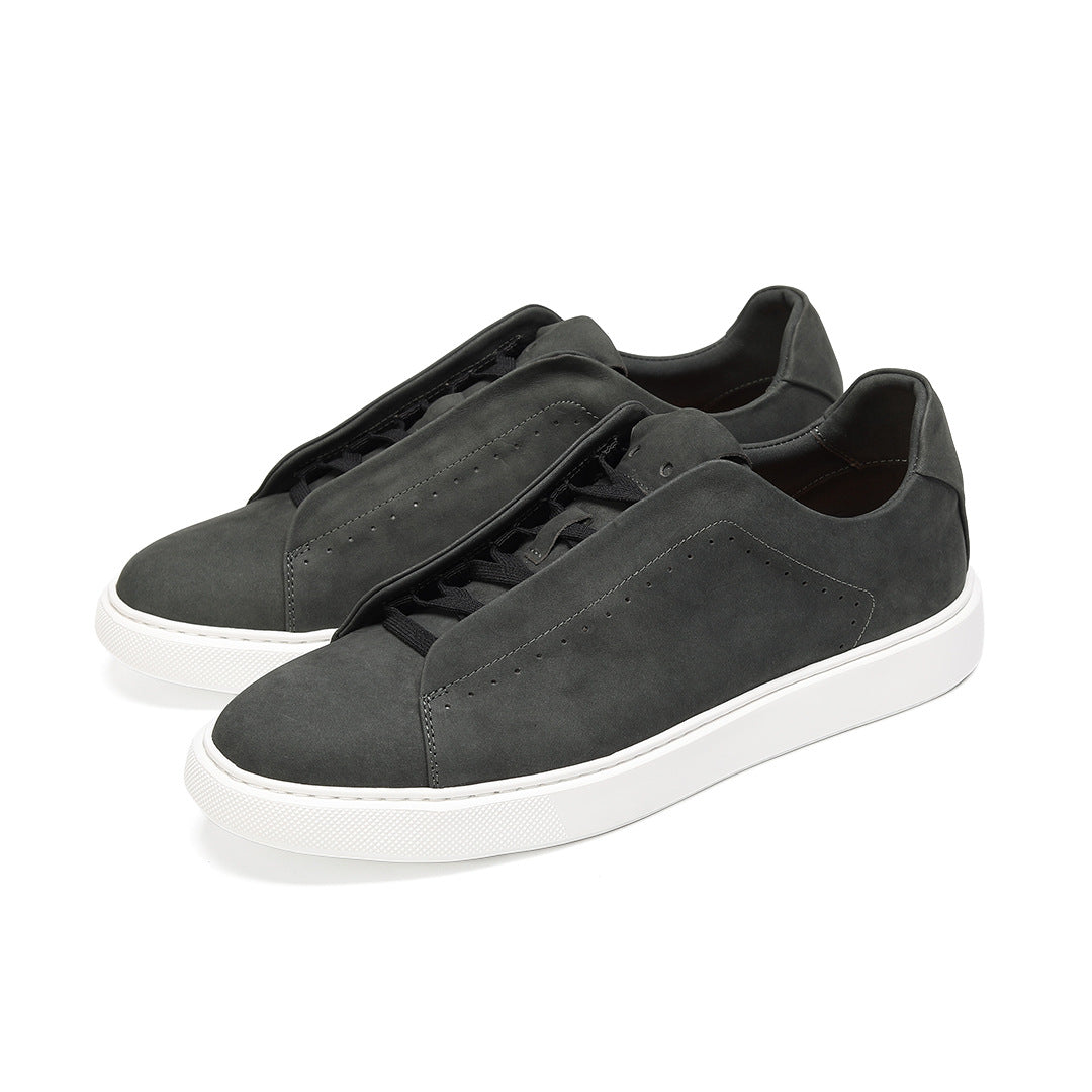 Washed First Layer Cowhide 2026 Spring and Summer New Sports Board Shoes Men's Casual Breathable Lace-up Sneakers