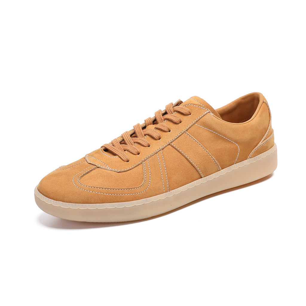 2026 washed cowhide men's leather lightweight German training shoes flat comfortable casual design outdoor sports sneakers