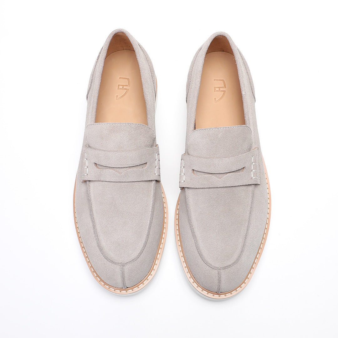 New 2026 versatile cowhide loafers anti-velvet leather soft leather British retro European and American men's slip-on