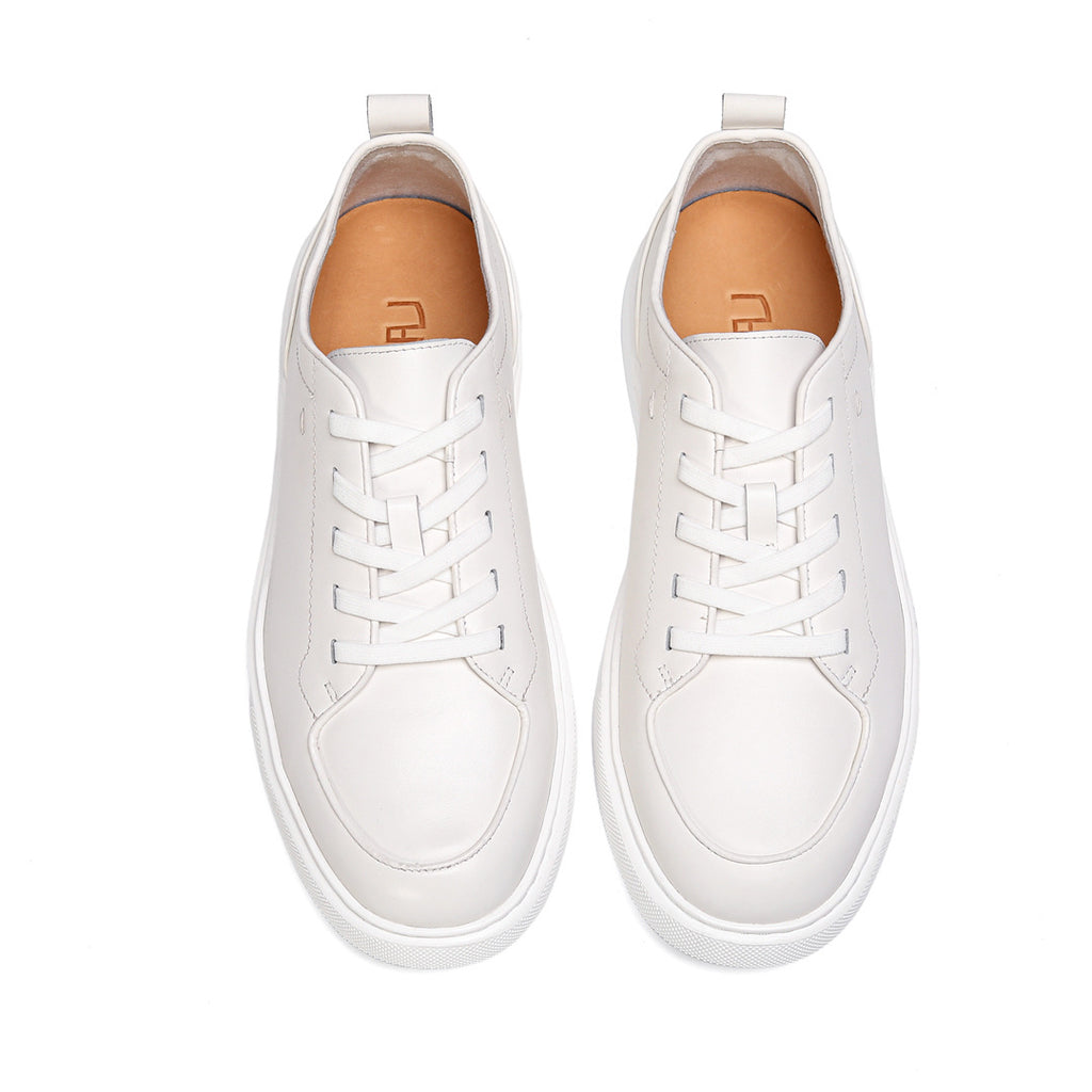 Little White Shoes Spring and Summer New Versatile Casual Sports Lightweight Leather Breathable British Men's First Layer Cowhide Board Sneaker