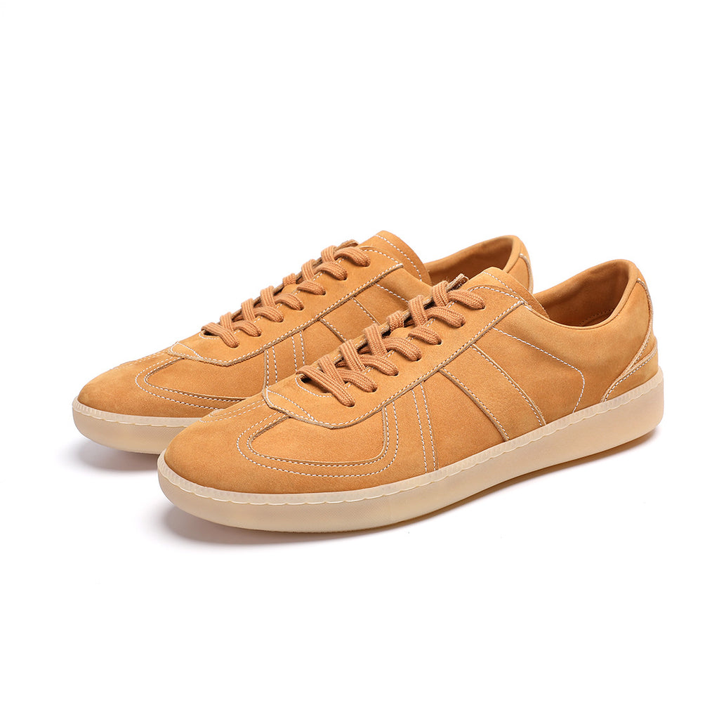 2026 washed cowhide men's leather lightweight German training shoes flat comfortable casual design outdoor sports sneakers
